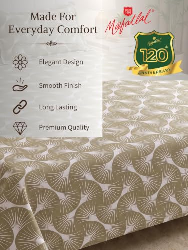 Image of Mafatlal 130 GSM Pearl Printed Single Bedsheet with 1 Pillow Cover | 60 x 90 Inches | Cozy Microfiber Bedding | Smooth Texture, Shrink Resistant, Vibrant Colors, Long-Lasting Quality | Khaki Green