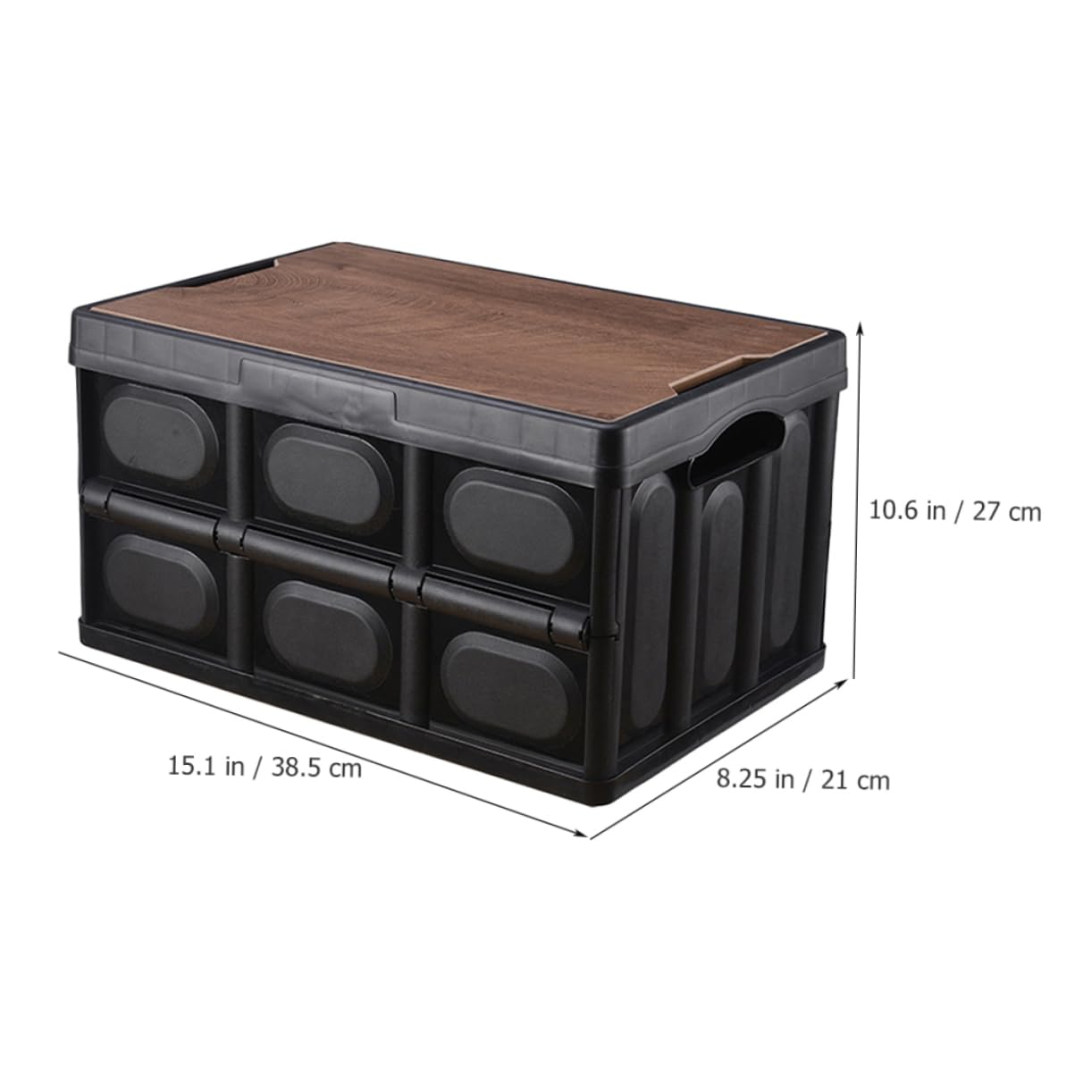Levemolo Faltbare Aufbewahrungsbox mit Deckel Multifunktions Kleiderbox aus Pp und Holzplatte Platzsparend für Spielzeug und Bücher Transportbox Camping