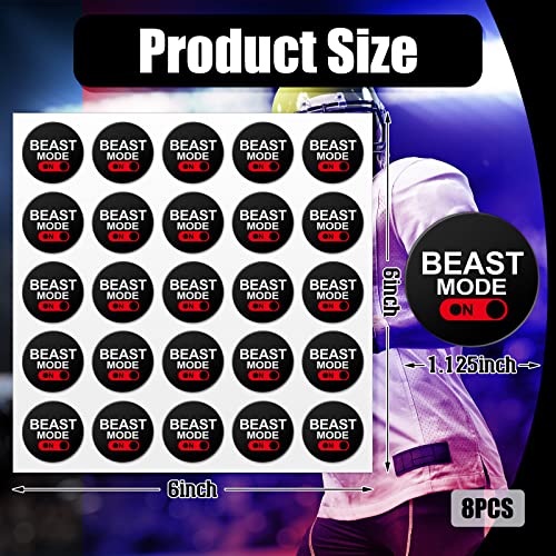 Image of Leinuosen 200 Pcs Beast Mode Football Helmet Stickers 1-1 /8 Inches Sports Fan Shop Beast Mode Helmet Award Decals Vinyl Self Adhesive Stickers for Car Hockey Lacrosse Football Baseball, 8 Sheets