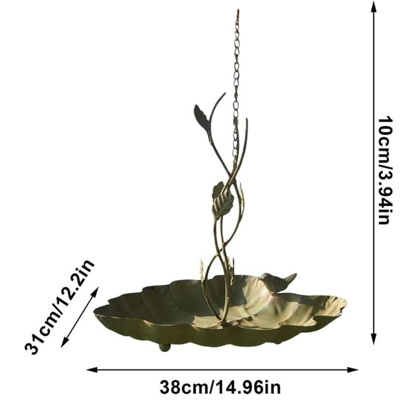 Mangiatoia Uccelli Mangiatoia per Uccelli Sospesa Statua A Foglia retrò Vassoio per Mangime per Uccelli Mangiatoia per Uccelli in Ferro Vintage Giardino All'aperto Bird Feeder