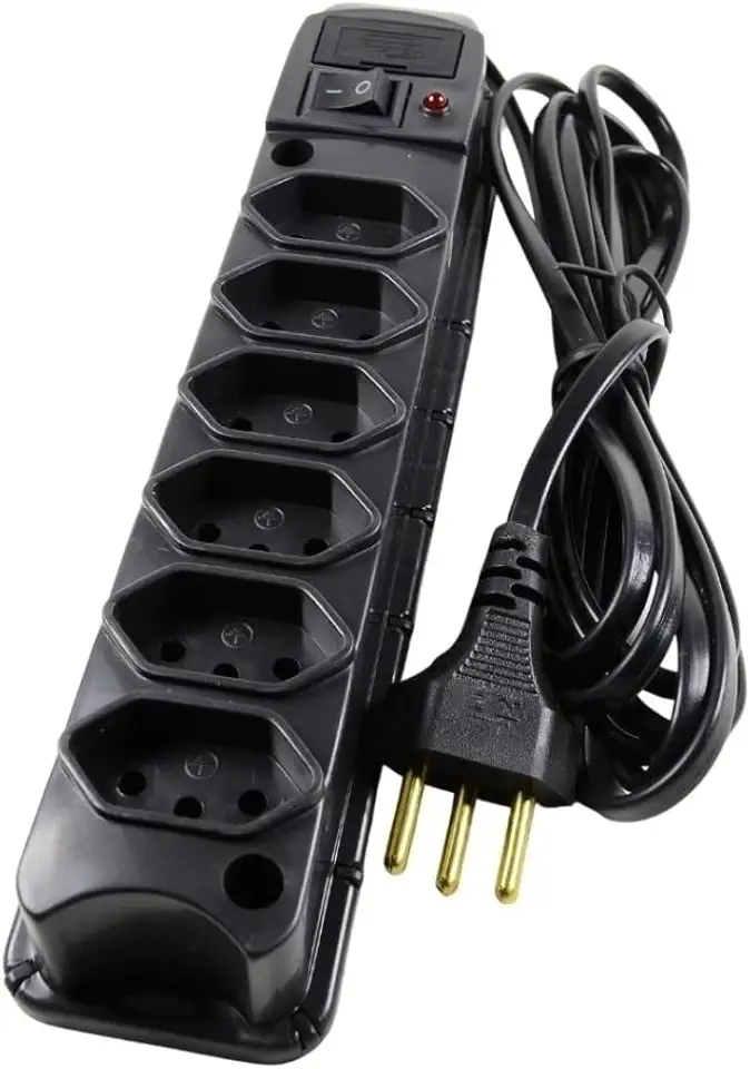 Filtro de Linha Régua Extensão Elétrica 6 Tomadas Bivolt Prismatec