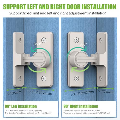 Image of Barn Door Lock Hardware, Heavy Duty 90 Degree Flip Latch Privacy Lock, Zinc Alloy Sliding Barn Door Latch for Bathroom, Bedroom, Closet, Garage, Shed and Gate (Nickel-2PCS)