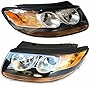 RIRISIR Car Headlights Assembly for 2007-2012 Santa Fe Headlamps Driver and Passenger Side Front Xenon Head Lights Black Housing 2008 2009 2010 Headlights Replacements with 6 Pin