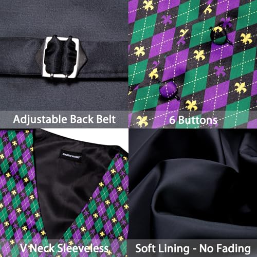 Image of Barry.Wang Men's Suit Vest Formal /Leisure Paisley Jacquard Silk Tie Pocket Square Waistcoat Set Wedding 5PCS