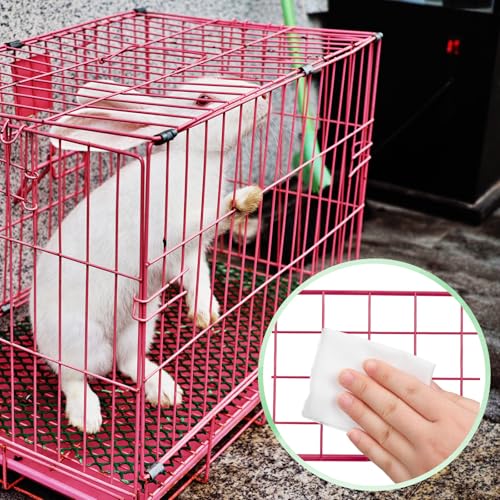 Image of 2 Pack Small Animal Cage Wipes 120 Count Small Animal Cage Clean up Wipes Removes Stubborn Caked-on Hamster Cages Cleaner for Pet Bunny Supplies Cleaning Deodorizing