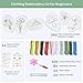 Easy Clothing Embroidery Kit - 34 Water Soluble Stick & Stitch Designs - Embroidery Kit for Clothes Starter Pack, Beginners All Inclusive Kit for Clothing Embroidery