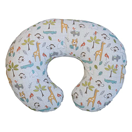 Image of Boppy Nursing Pillow Original Support, Jungle Beat, Ergonomic Nursing Essentials for Bottle and Breastfeeding, Firm Fiber Fill, with Removable Nursing Pillow Cover, Machine Washable