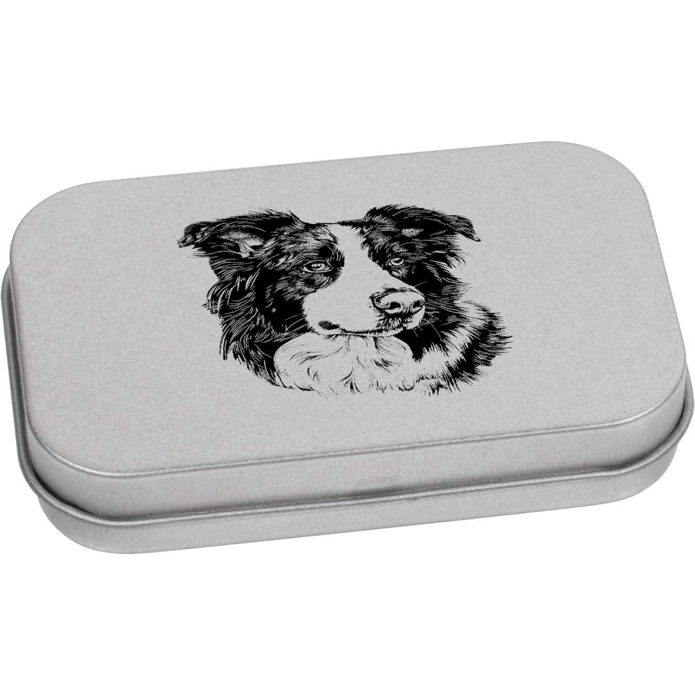 Azeeda 80mm 'Border Collie' Metal Hinged Tin/Storage Box (TT00235016)