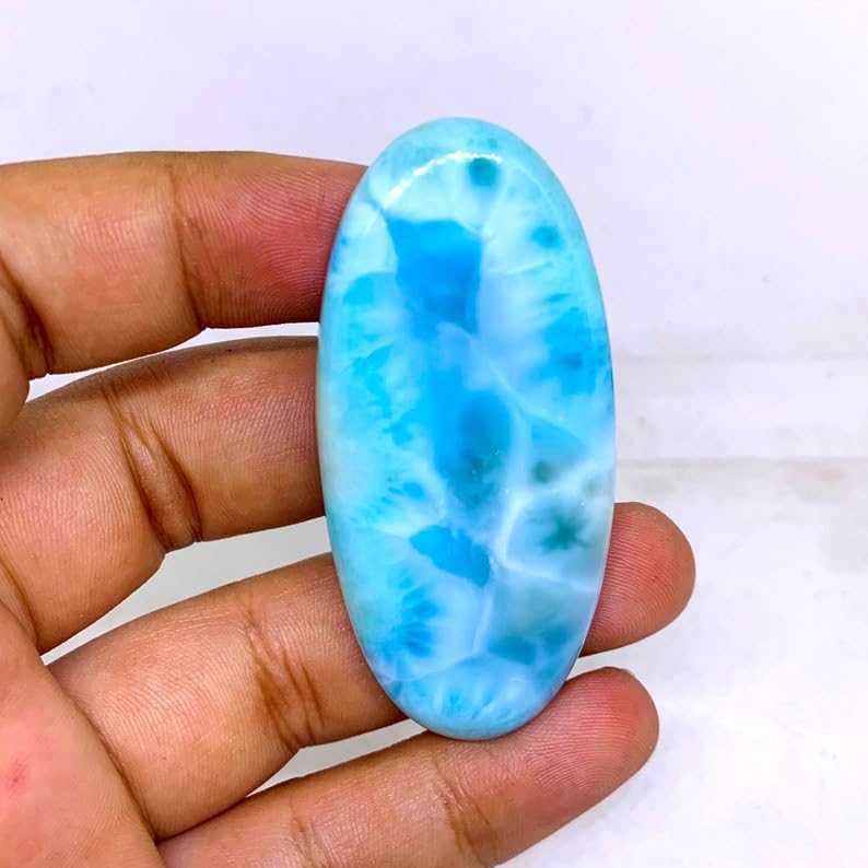 Larimar véritable cabochon pour pendentif unique, la pierre de sérénité azur