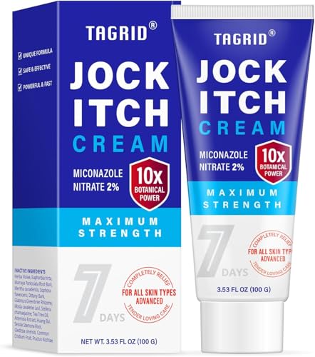 Image of TAGRID Jock Itch Relief Cream: Jock Itch Relief for Men and Women - Soothing & Fast-Absorbing Skin Cream for Irritation, Burning, & Discomfort - Non-Staining & Gentle for Sensitive Areas - 3.5 OZ