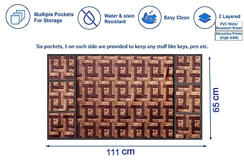Image of Stylista Refridgerator top Cover Suitable for Samsung RR24C2Z23CR /NL, 223 Liter Fridge, Dimension (WXD) 65x111 CM, Seamless Pattern Coffee