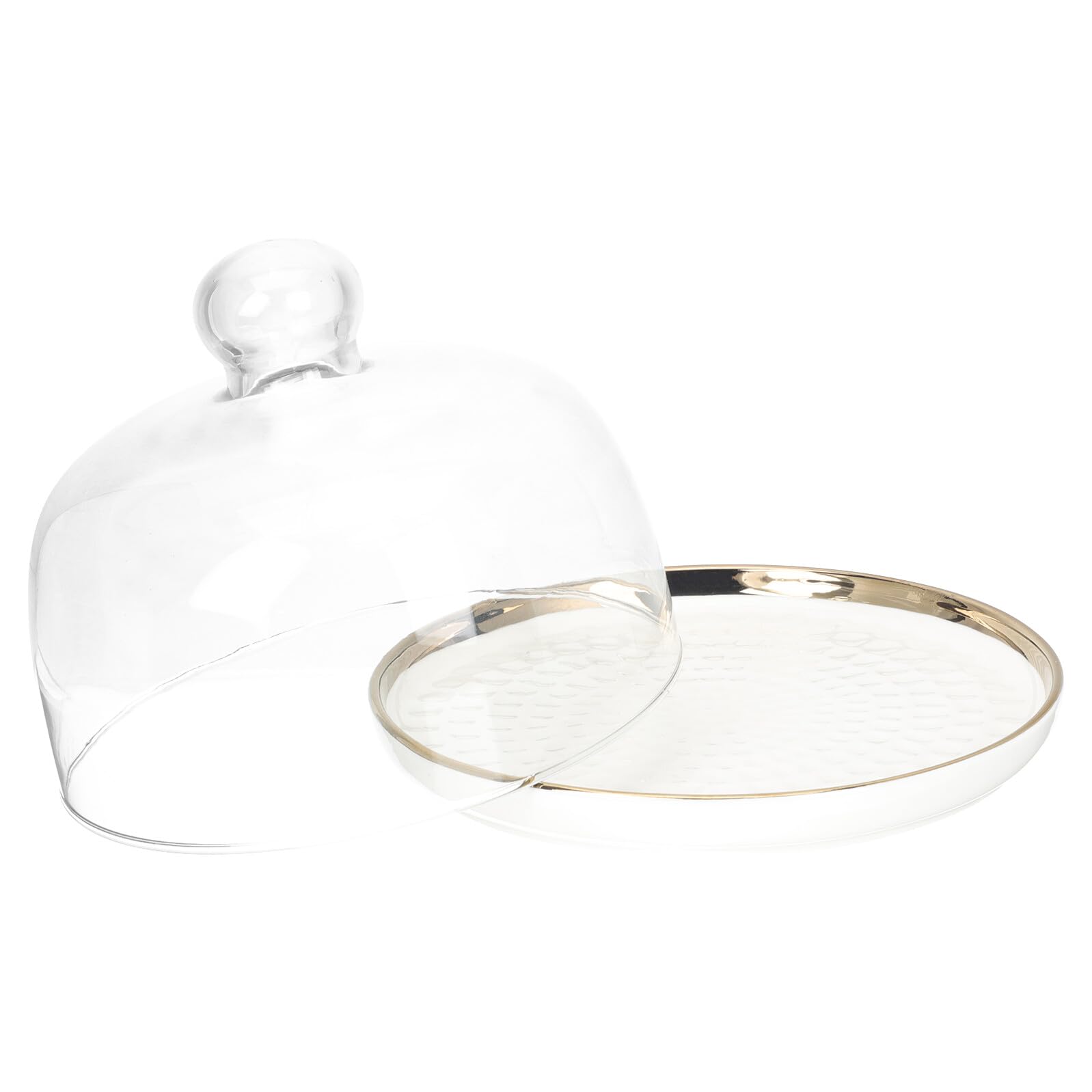 Gâteaux et fruits plateau de service en céramique 20 cm cloche transparente