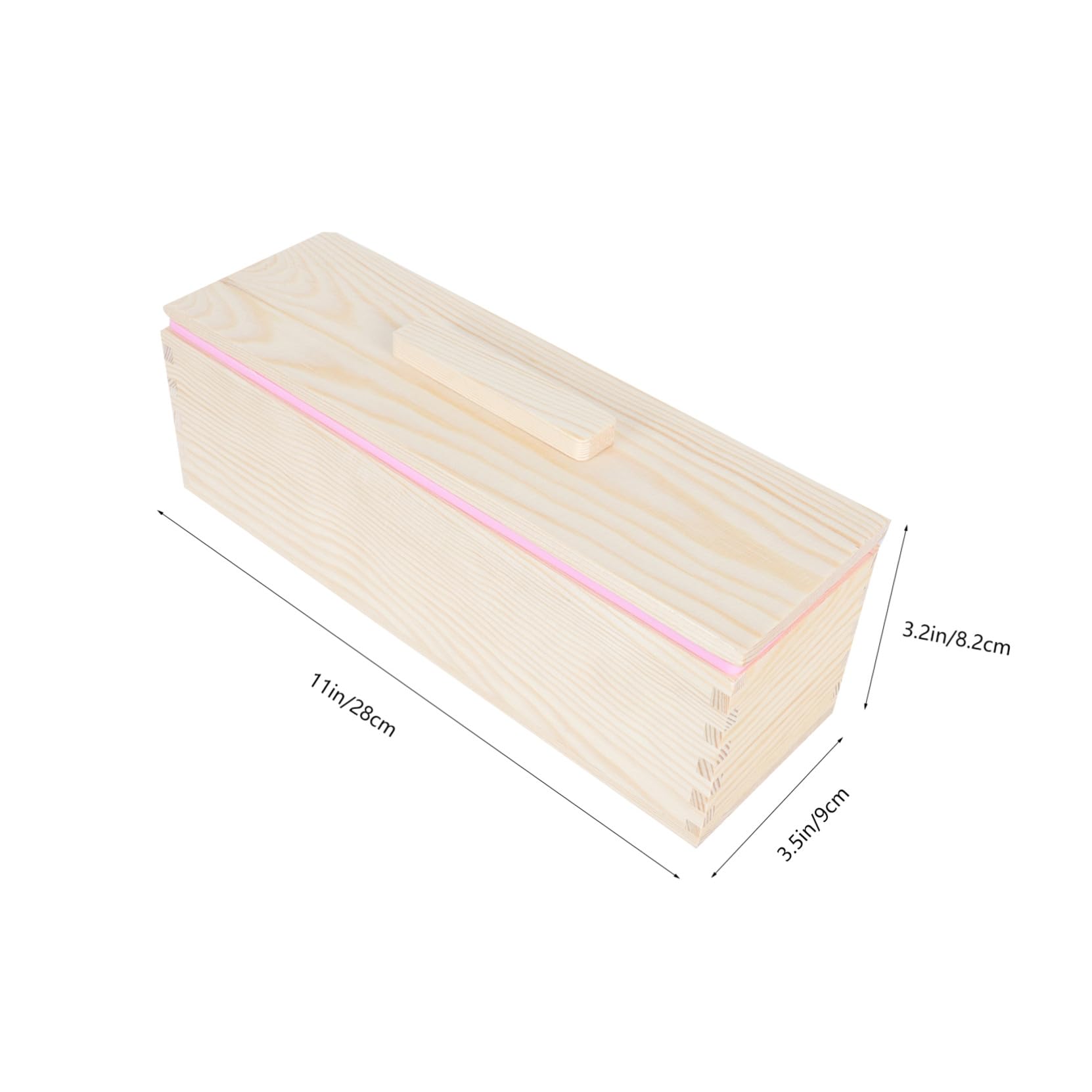 Moule Bois Rectangulaire 2 Pièces avec Couvercle Moule à Cake Antiadhésif Multifonction Rose et Violet Boîte Pâtisserie Fabrication de Savonnette et Cuisson Four