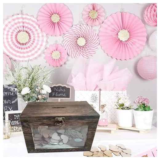 Didart Handmade Caja de Corazones para firmas de Invitados. Libro de visitas. Recuerdo de Boda, Comunión, Bautizo, Cumpleaños y Aniversario. Corazones de Madera. Regalo de Novios. (Marrón Vintage)