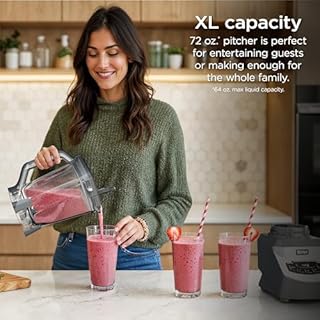 Ninja BL660C Professional Countertop Blender With 1100-Watt Base,72Oz Total Crushing Pitcher and(2)16 Oz Cups For Frozen Drinksand Smoothies,Silver/Gray,1100W,(Canadian Version)Silver/Grey,7.8 Pounds