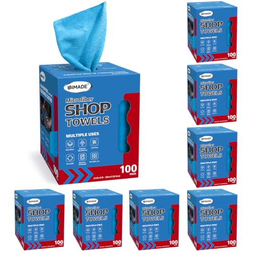 Image of UNIMADE Shop Rags, 8 Boxes - 800 Sheets Microfiber Cleaning Cloth