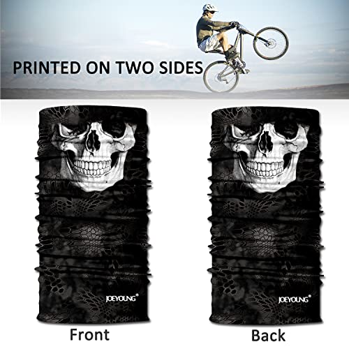 Image of JOEYOUNG Skull Face Mask UV Sun Dust Neck Gaiter Bandana Headwear Motorcycle