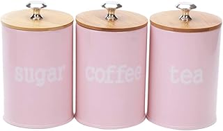 pastel pink tea coffee sugar canisters