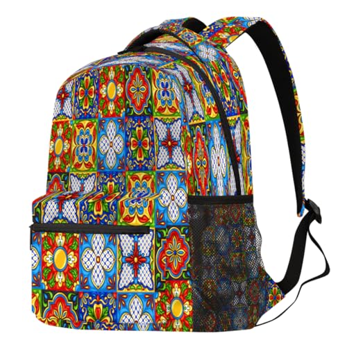 Sac à dos d'école grand volume pour ordinateur et voyage style mexicain