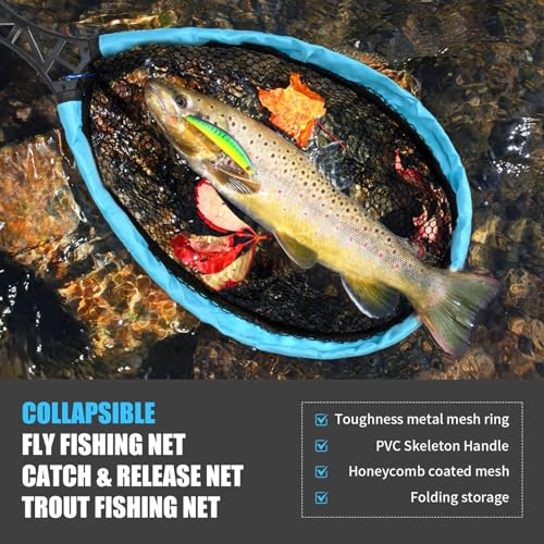Épuisette de pêche pliable outil polyvalent truite crabe poisson-chat - 2