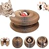 Kitty Kurlz Cat Toy,Kitty Kurlz Cat Scratching Board,Magic Organ Cat Scratcher Board,Foldable Cats Toy with Ball and Track Adventure, Retractable Reversible Furniture Protector