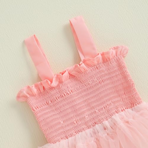 ​1-5T Little Girl Dress Rainbow Dress 3D Tulle Lace Party Dress Princess Dress Straps Fashion Sundress Kids Dress4