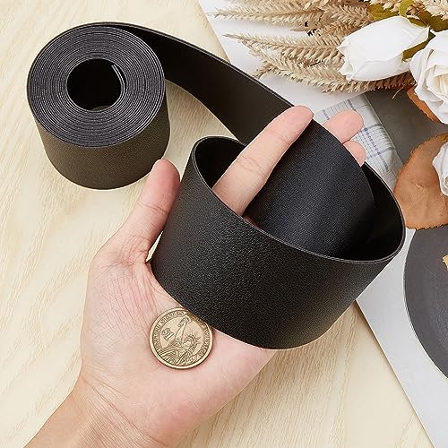 GORGECRAFT 50mm Wide Black Leather Strap Strip 79 Inch Long Flat Imitation Leather Cord 1.8mm Thick Double-Sided Lychee Pattern Leather Belt for DIY Craft Projects Pet Collars Jewelry Tooling Workshop - Image 3