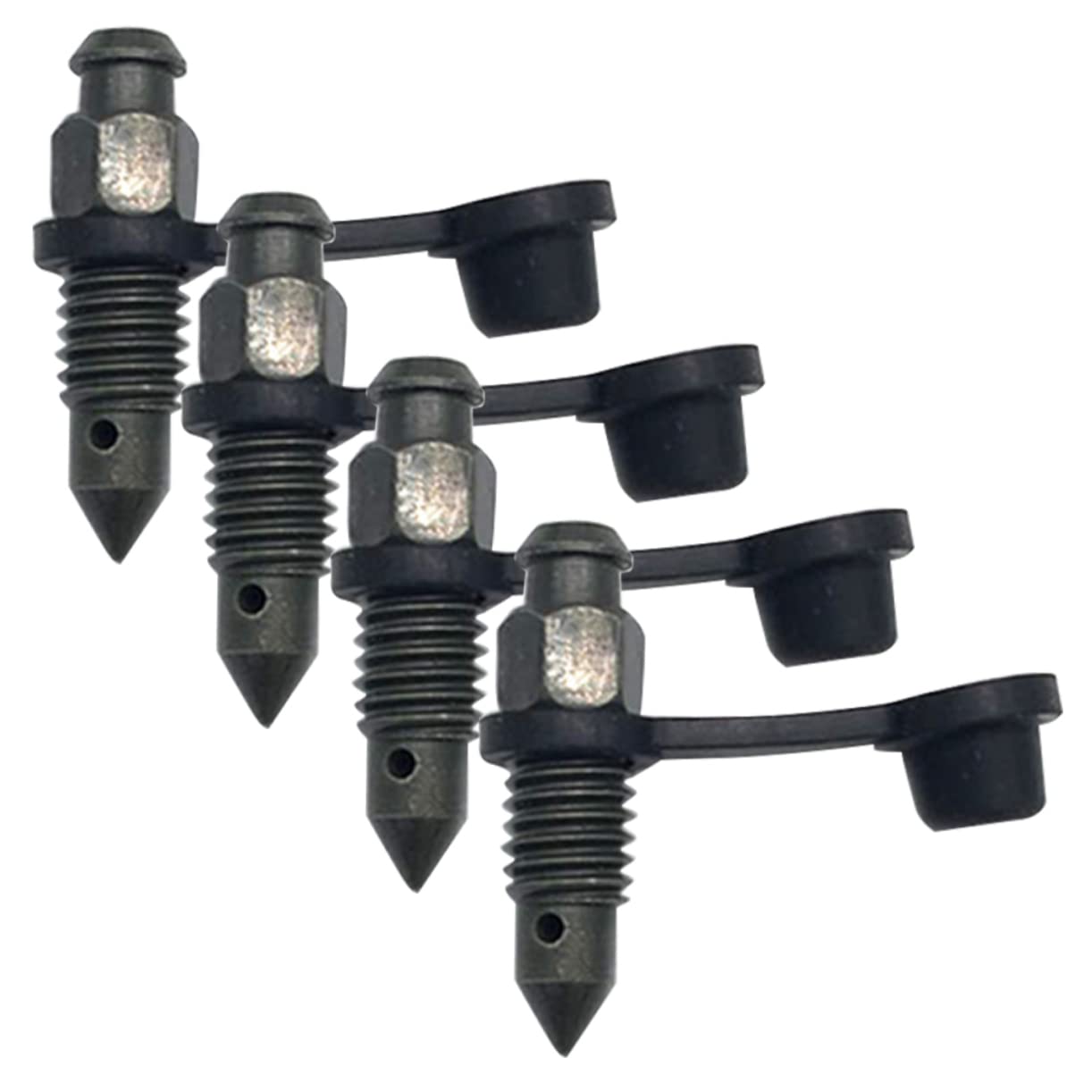 Motorcycle Brake Bleeder Screw and Dust Covers Stainless Steel with Rubber Caps Caliper Bleed Screw Protectors Easy Installation Motorbike Supplies Kit