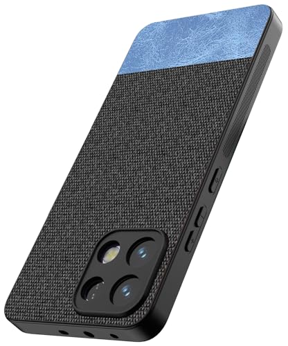 Image of Kapa Soft Fabric & Leather Hybrid Protective Back Cover for Oppo K13 5G | Shockproof Slim Hard Anti Slip Back Case (Black,Blue)