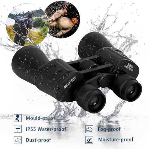Image of Storite 20x50 Full Size Binoculars for Adults - Powerful HD Binoculars, 20 X Magnification,Waterproof Fogproof Prism FMC Lens-with Case and Strap (Black)