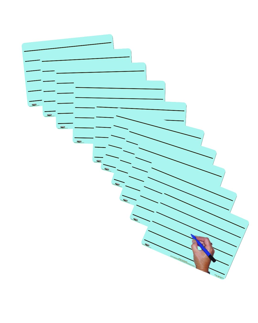 BLUE A4 TINTED LINED WHITEBOARD PACK FOR 10 SUPPORT FOR DYSLEXIA AND VISUAL STRESS