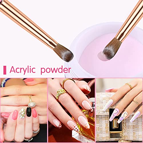 100% Pure Kolinsky Nail Brush Size 16, Oval Crimped Pressed Shaped Acrylic Nail Brushes,Metal Handle Acrylic Powder Brush Set Professional Manicure For Diy Home Salon,For Beginner And Professional #TOP7