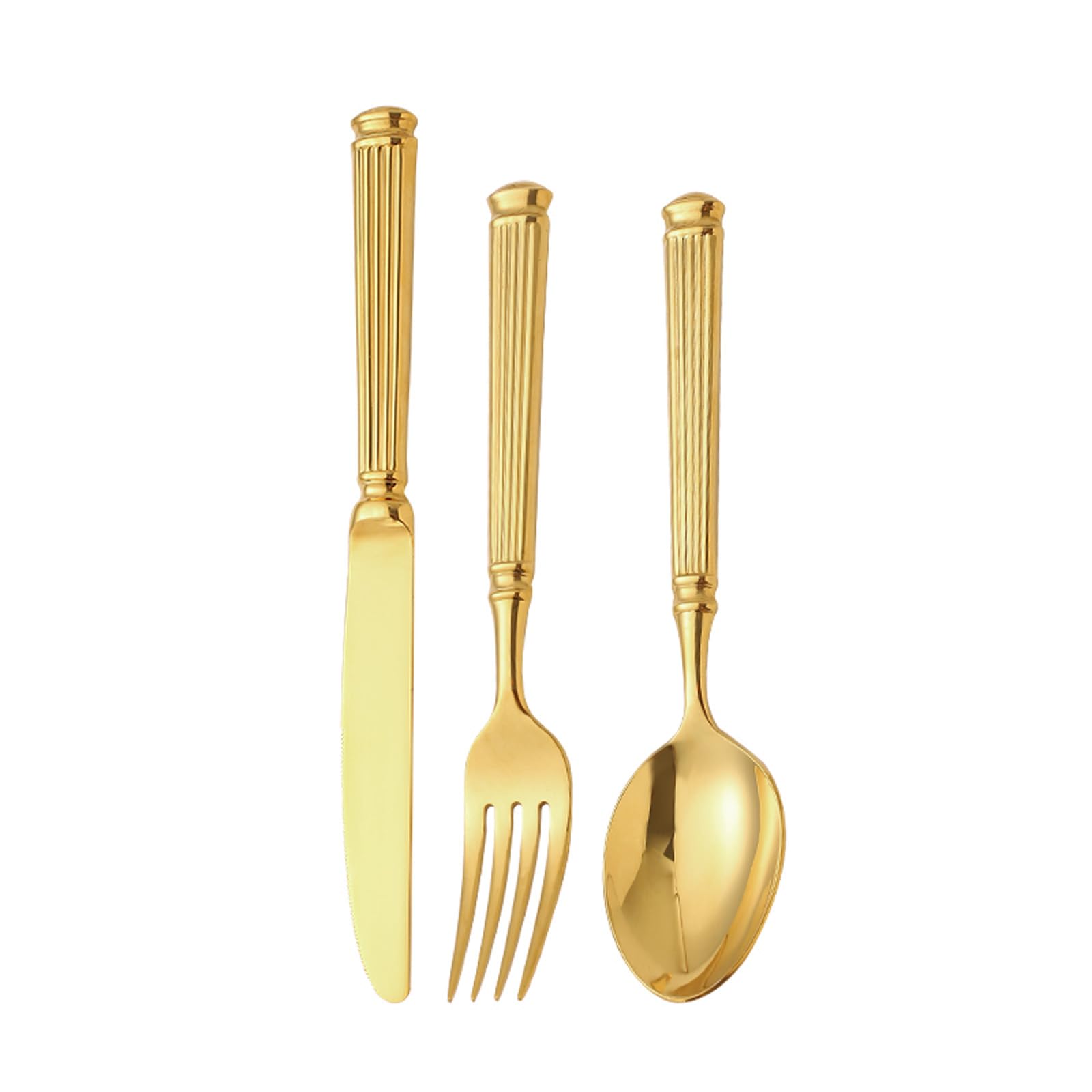 24 Pieces Silverware Set,18/8 stainless steel set for 8,Flatware set European Roman style, Fine Silverware set and Dishwasher Safe 01