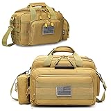 DBTAC Range Bag Small for 2X Pistol + Handgun Firearm Case Medium for 2~4 Pistol (Brown)