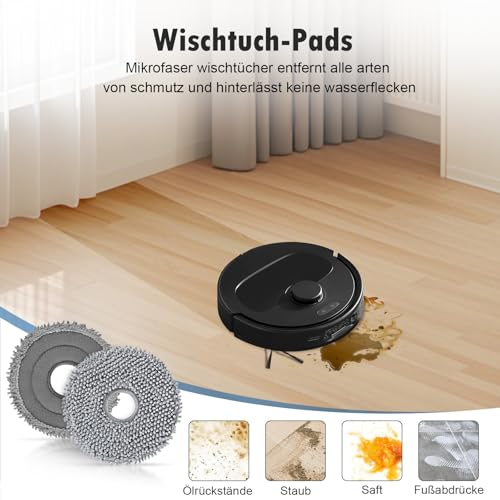 22 Stück Zubehörset für Roborock Qrevo Serie/QV 35A / QV 35S Saugroboter mit 2 Hauptbürste 4 Wischtücher 4 HEPA Filter 4 Staubbeutel 6 Seitenbürsten 1 Reinigungsbürste 1 Schraubenzieher