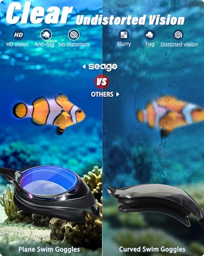 Seago Swim Goggles Adult Men Women Youth Junior 2 Pack Anti-Fog Flat Lens - image 4