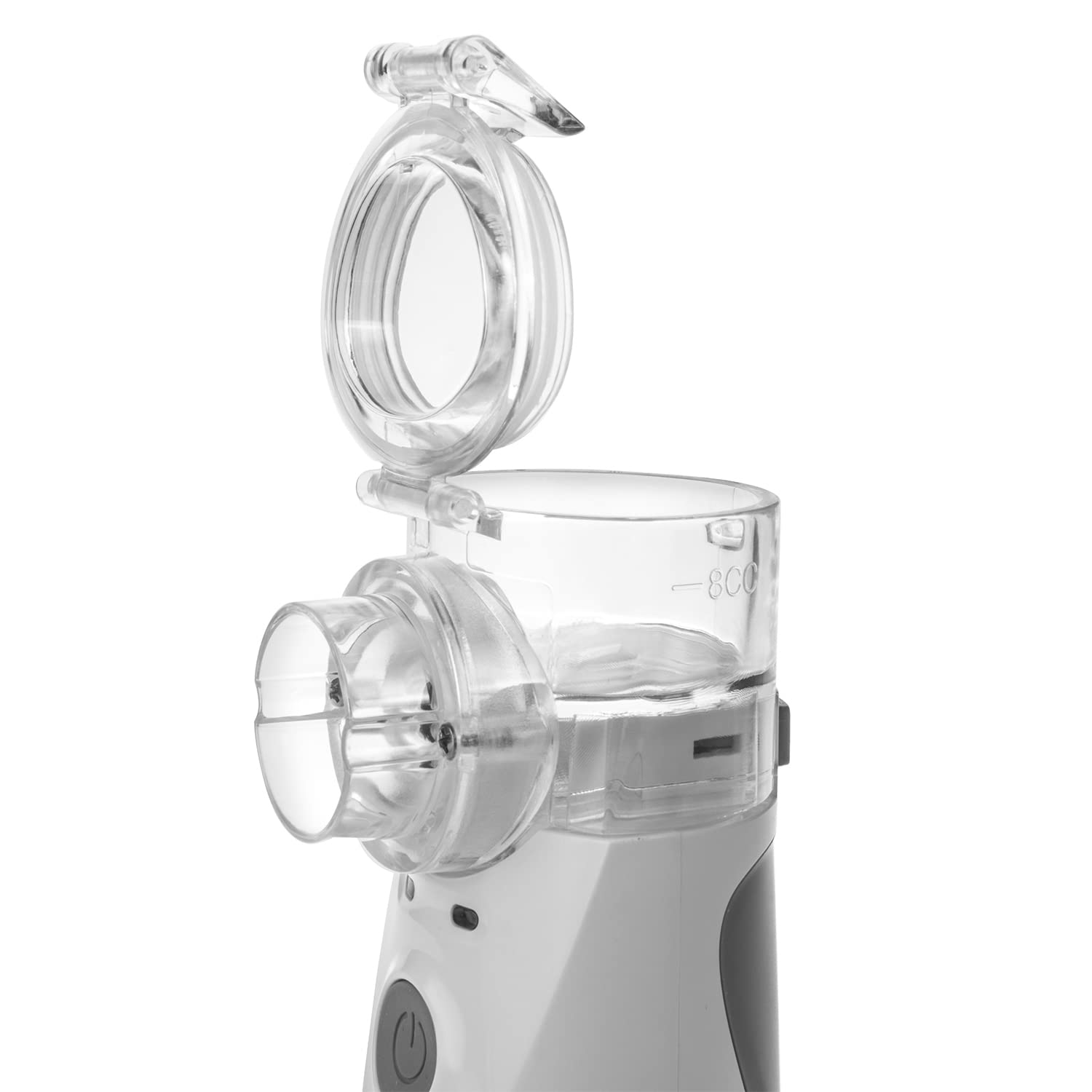 Inhalador portátil para niños y adultos, inhalador silencioso, dos máscaras, boquilla USB o funciona con pilas (inhalador + termómetro infrarrojo)
