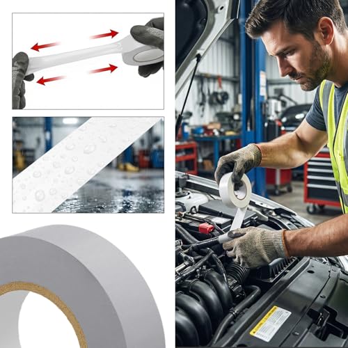 Image of QILIMA Electrical Tape 10 Pack 3 /4-Inch by 60 Feet,Lead-Free Flame Retardant Electrical Tape, Adhesive for General Home Vehicle Auto Car Power Circuit Wiring Sliver (130mic)