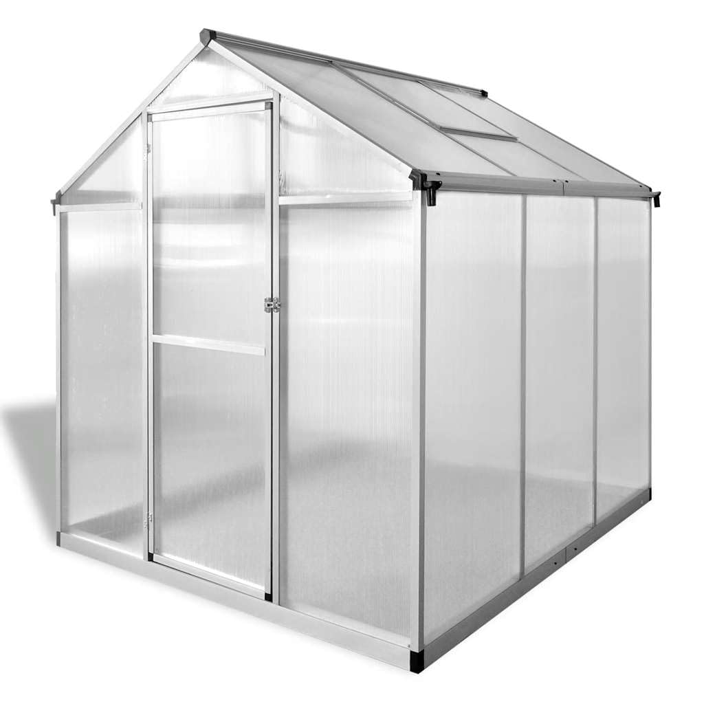Szklarnia aluminiowa, 3,46 m², dwuścienne płyty poliwęglanowe | Odporna na promieniowanie UV, izolacja cieplna, od -20°C do 70°C, system rynien dachowych, wentylacja