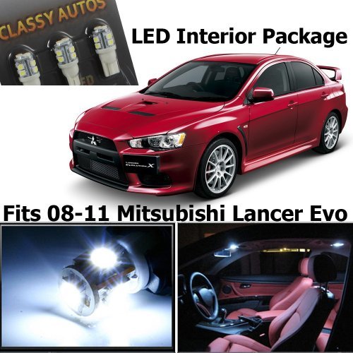 Classy Autos White LED Lights Interior Package Deal Lancer Evo X (6 Pieces)