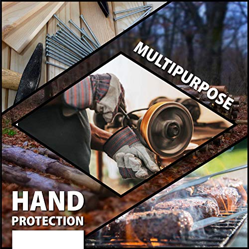 Safe Handler Economy Work Leather Gloves | Heavy Duty Rugged Design, Safety Work Gloves, Lightweight & Versatile, 3" Cuff, Pack Of 3 Pairs (6 Gloves) #TOP6