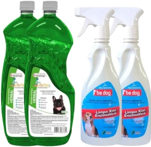 Kit 2 Limpa Xixi Enzimático Cachorro 500ml + 2 Desinfetantes 2L -...