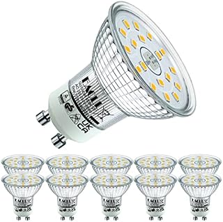 EACLL GU10 LED Bulb Neutral White 4.9W Equivalent 75W Halogen, 10-Pack, 585 Lumens 4000K, AC 230V No Flicker Spotlight, Wide Beam 120° Spot, Non-Dimmable Reflector Lamp