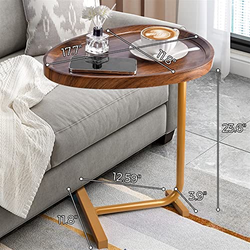 Petiarkit C Shaped End Table,Side Table For Sofa,Couch,Bed,Small Coffee Table For Snack Drink Tv Tray,Living Room,Bedroom,Kitchen #TOP1