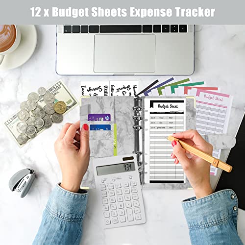 Nxpoy Cash Envelopes For Budgeting, 50 Pcs Budget Binder With Zipper Envelopes And Expense Budget Sheets, Waterproof Pu Leather A6 Binder For Money Saving Organizer(Grey Marble Pattern) #TOP5