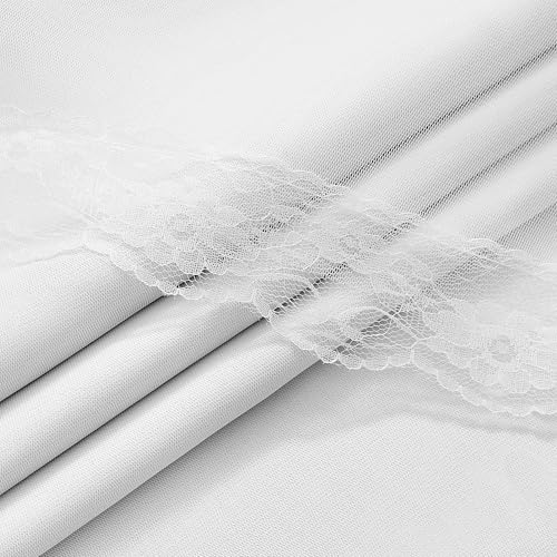 Image of XiDi 100% Blackout White Curtains with Sheer Overlay 84 Inches Long Double Layer Curtains for Living Room Girls Kids Bedroom Light Blocking Thermal Insulated Drapes Grommet Set of 2 White 34W x 84L