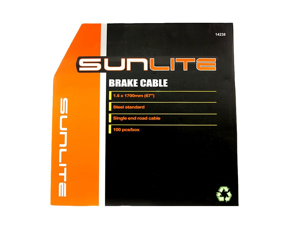 Sunlite Bulk Box Brake Cables, 1.6 x 1700mm, ST RD, Box of 100