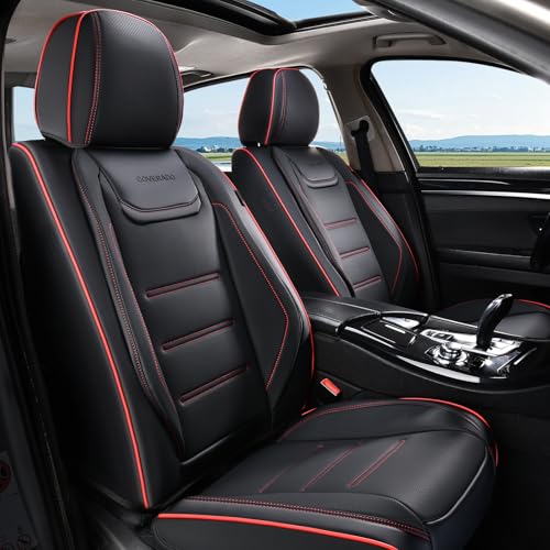 Image of Coverado Car Seat Covers, Front Covers for Cars, Car Seat Cover Front Seats, Car Seat Protector Waterproof, Leather Car Seat Cushion, Universal Interior Covers Seat Protectors for Most Cars