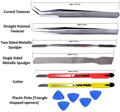 Vadda Bai Mobile Repairing Tools Kit with Metal Spudgers, Tweezers Set, Plastic Openers and Cutter for All Mobiles and Gadget Hand Tool Kit