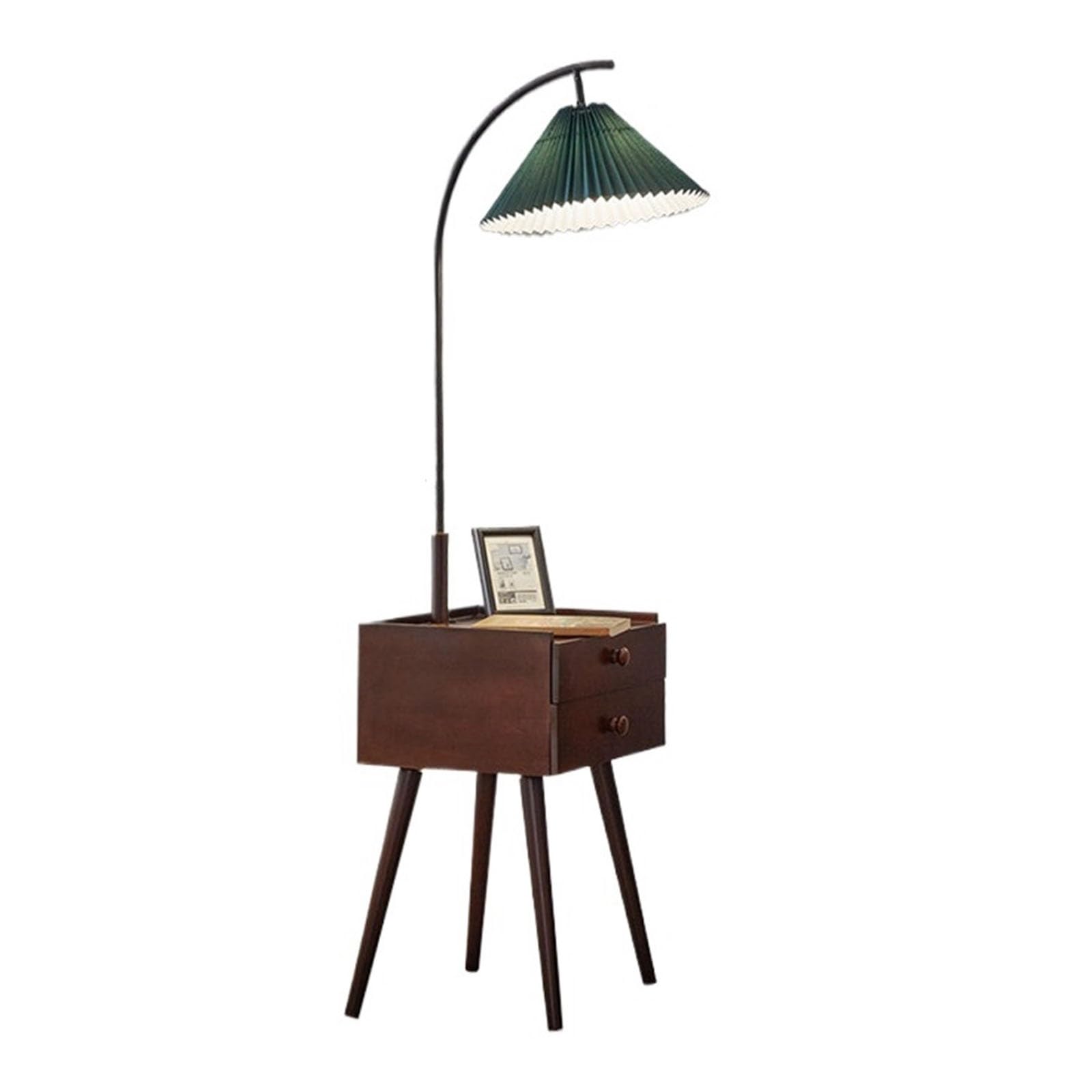 E7v2t9k6 Bruin Standard Lamp Square Smart Led Nightstand With Wireless Charging Station And Usb Port, Modern Small Bedside Table With 2 Wood Drawers For Bedroom Corner